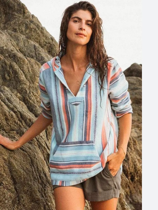 Faherty Tops - Faherty x Doug Good Baja poncho pullover sz XL